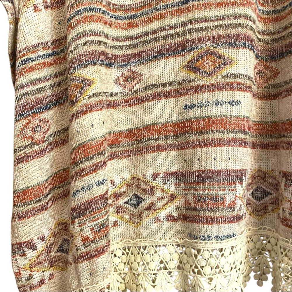 American Rag Multicolor Poncho with Crochet Hem - Picture 6 of 8